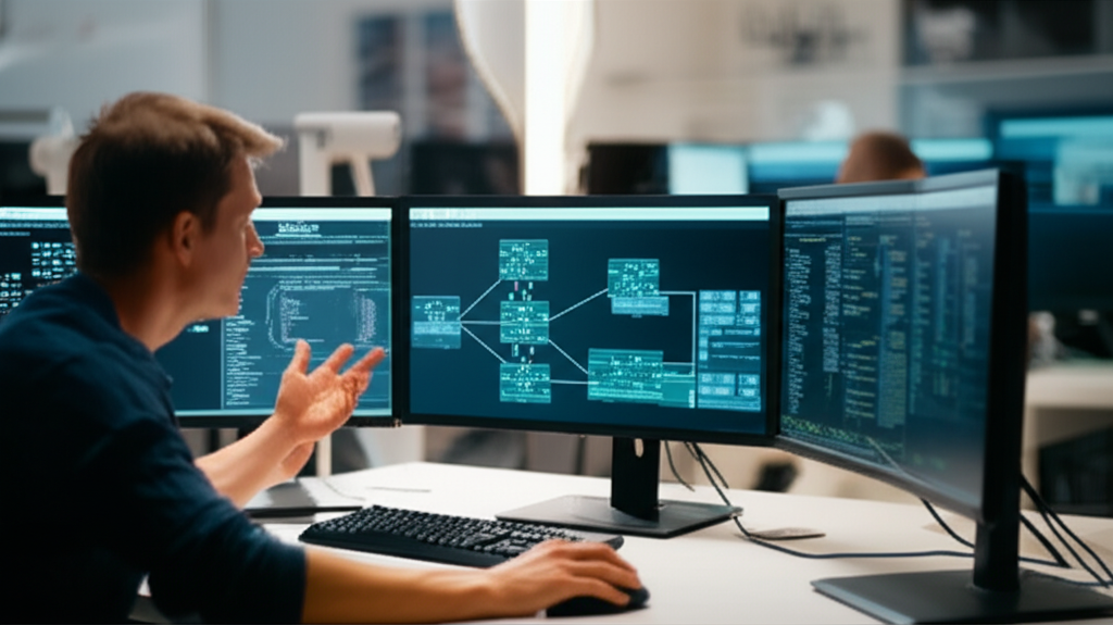 DevOps engineer conducting system consultation and analysis